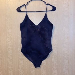 Blue tie dye body suit